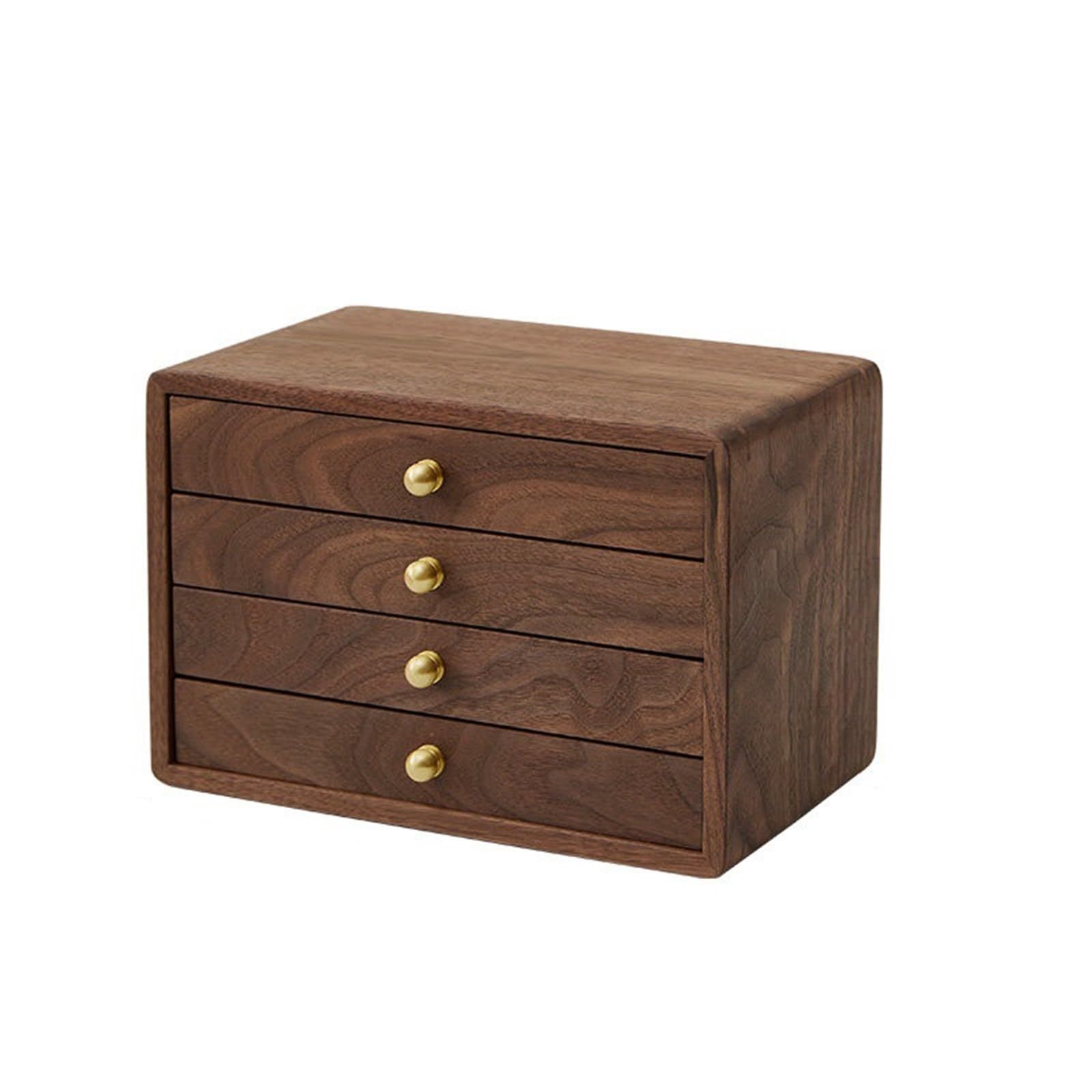 CLQYXRMVC Jewelery Box Multi-layer Drawer Jewelry Organizer High-end Large Capacity Earrings Necklace Gold Box Wooden Jewellry Organizer Case(Medium)