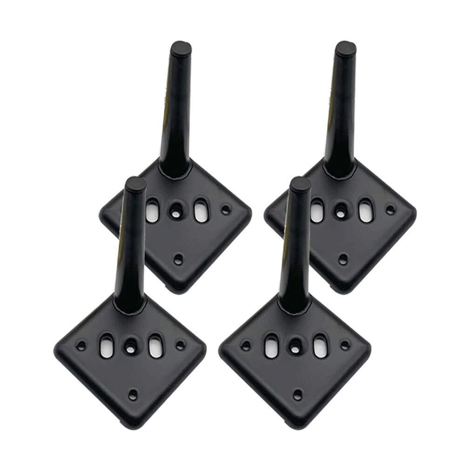UYHBCNQD 4Pcs Furniture Legs Set Replacement Legs Triangle Furniture Foot Iron Support Legs Table Leg Extenders Rubber Mat Bench Legs(Nero,15cm)