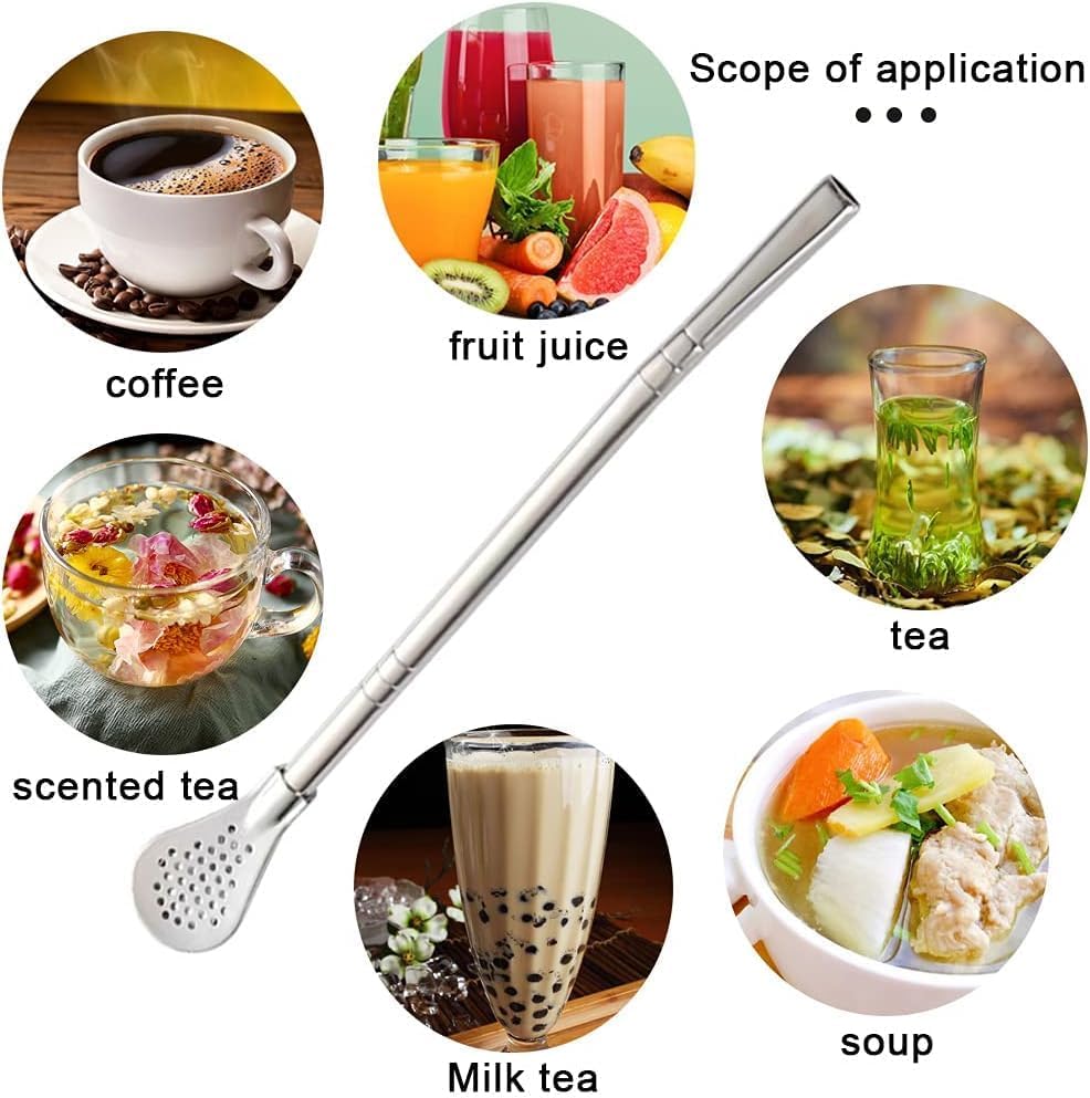 Veemok Reusable Stainless Steel Drinking Straws 6 Inch (Pack of-2) 2