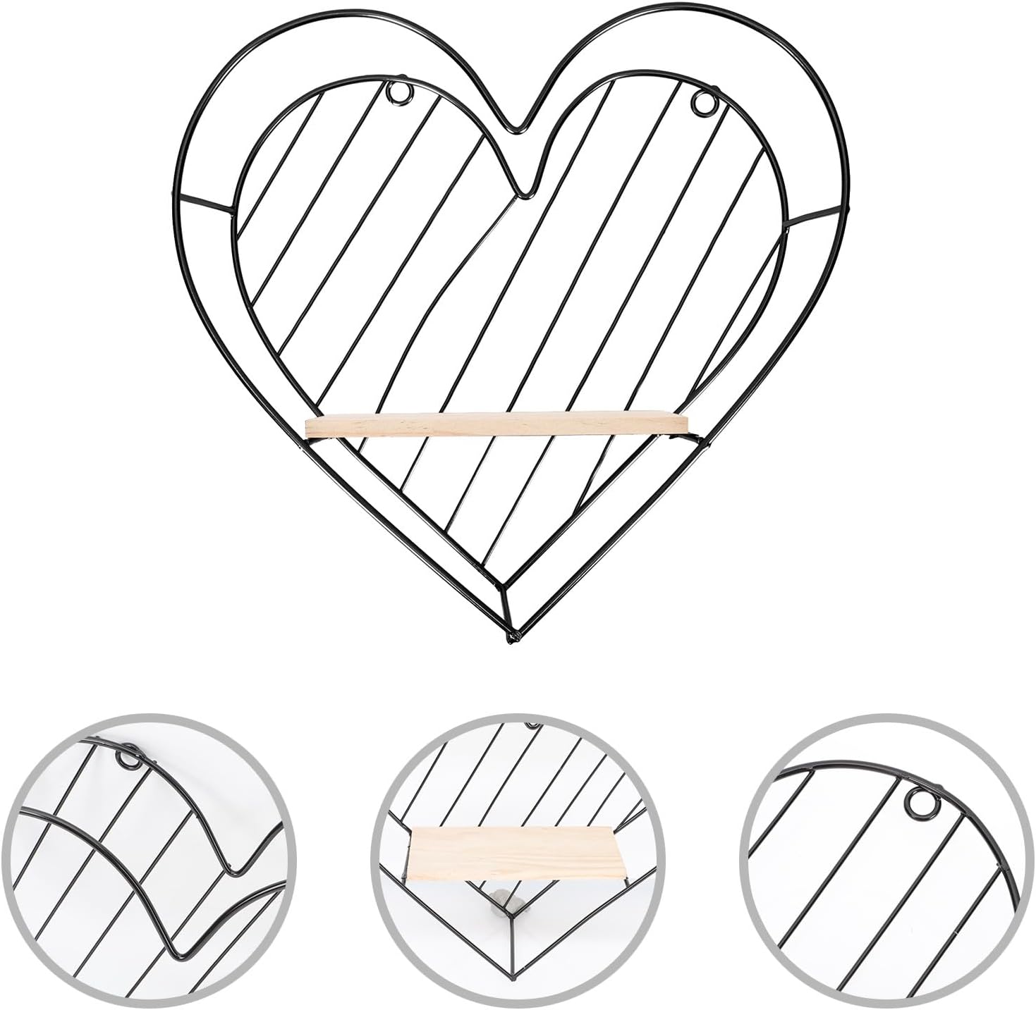 European Design Heart-shaped Wall Holder Shelf for Bedroom Office Decor image 5