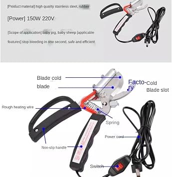 Piglets Sheep Heating Tail Clamp Electric Docked Plier Cutter Tail Hemostatic Clamp Tail Cutting Pliers For Farm Animal