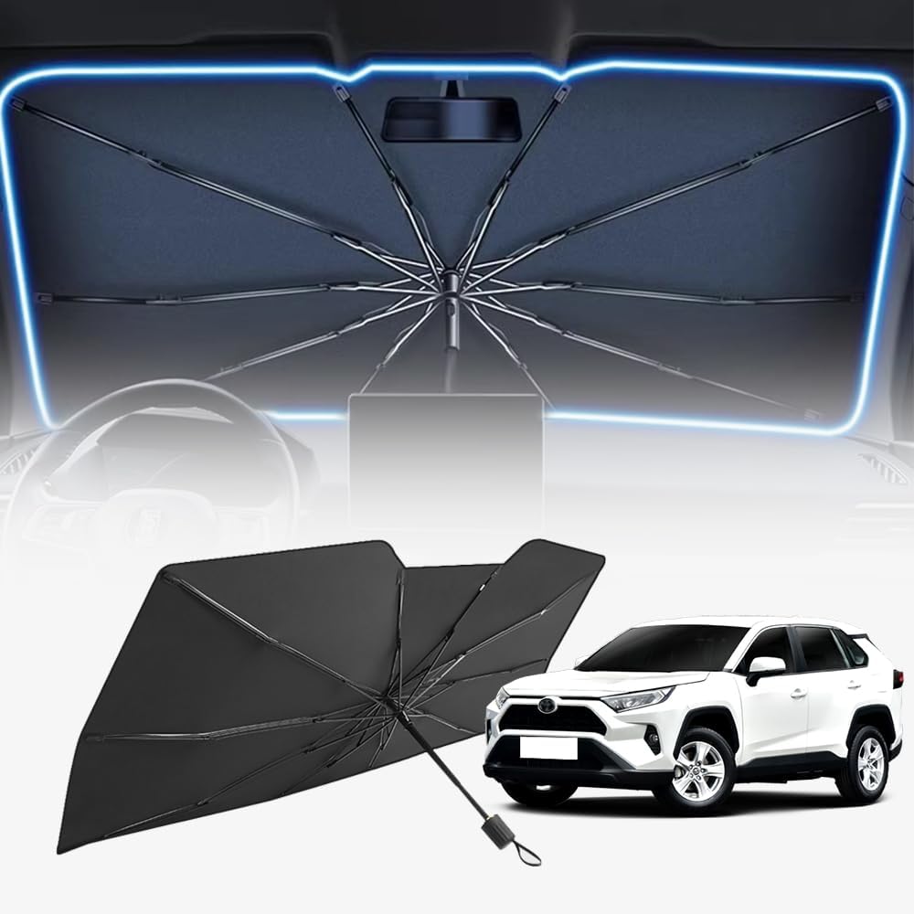 Car Windshield Sun Shade Umbrella, Fit for Toyota RAV4, UV Ray Reflector, Protect Interior & Keep Cool (Medium(55 * 31in))