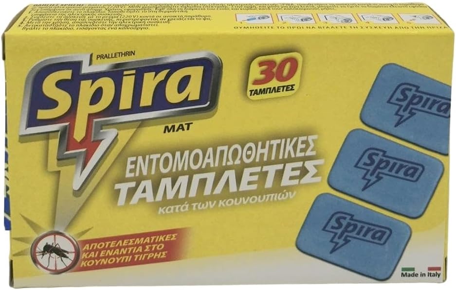 Spira 30 x Refill Tablets for Electric Plug Mosquito Repellent Insect Fly killer Bite Suitable for All Types of Plugs