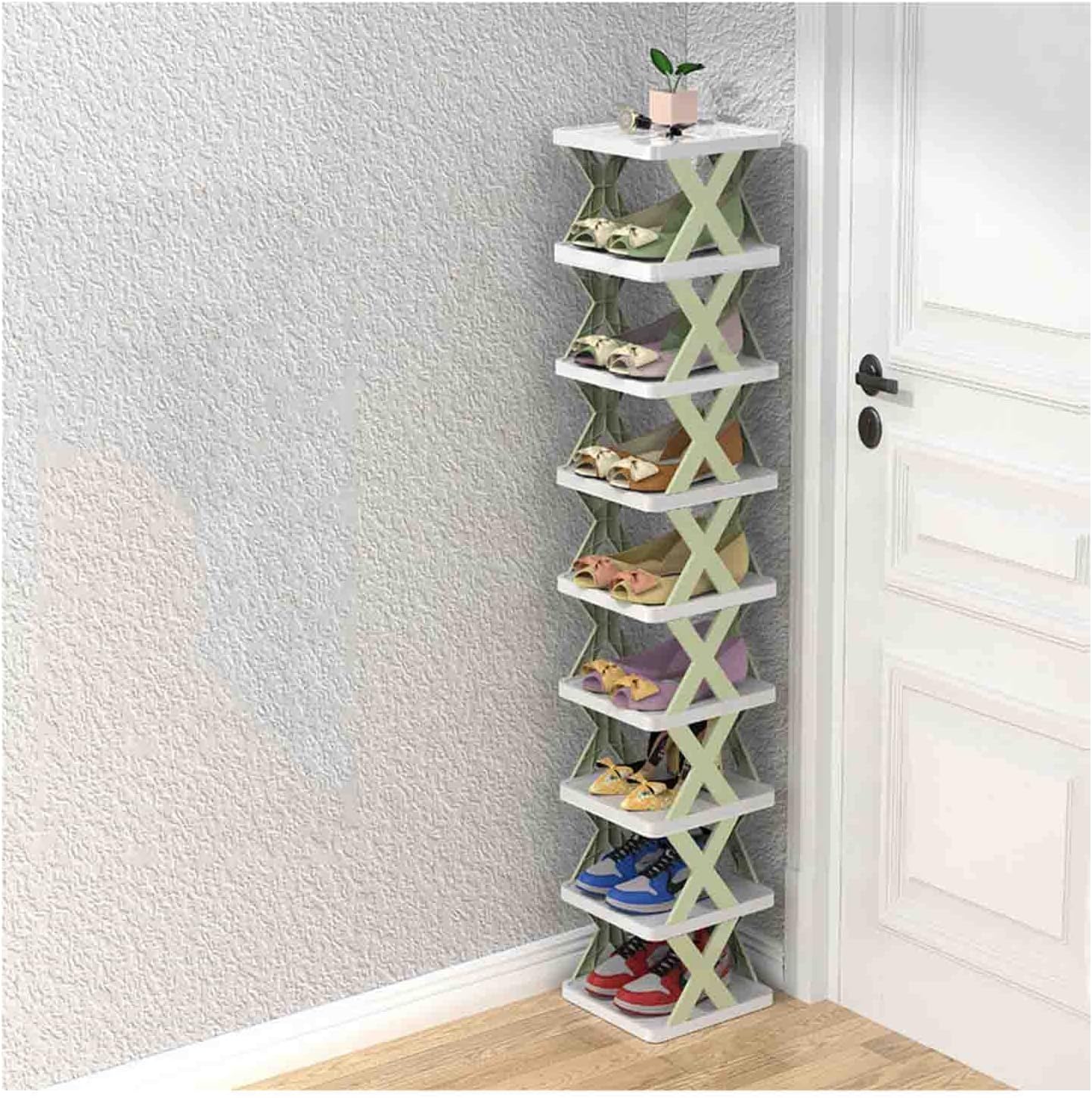 XUELF Vertical Shoe Tower, Narrow Corner Shoe Rack, Shoe Shelf, Vertical Shoe
