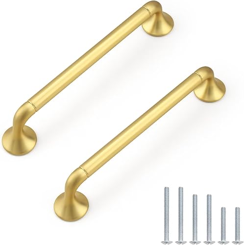 Miniatura 11 de knobelite Paquete de 5 tiradores de gabinete de cocina dorados de 3 pulgadas (2.992 in) de aleación de zinc, tiradores de arco y arco para armarios