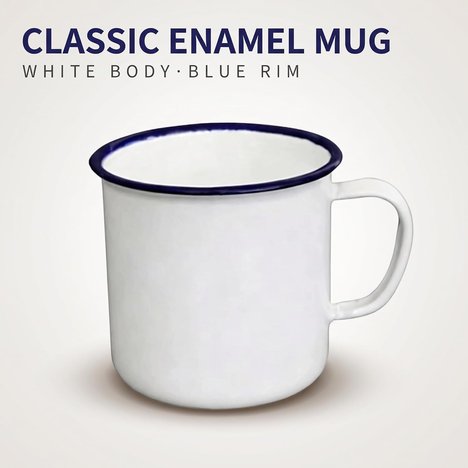 White Enamel Coffee Tea Mug, Enamel Drinking Mugs Cups for Home/Office/Travel/Camping, Resusable & Portable Camping Mugs Coffee Mug for Indoor Outdoor Activities
