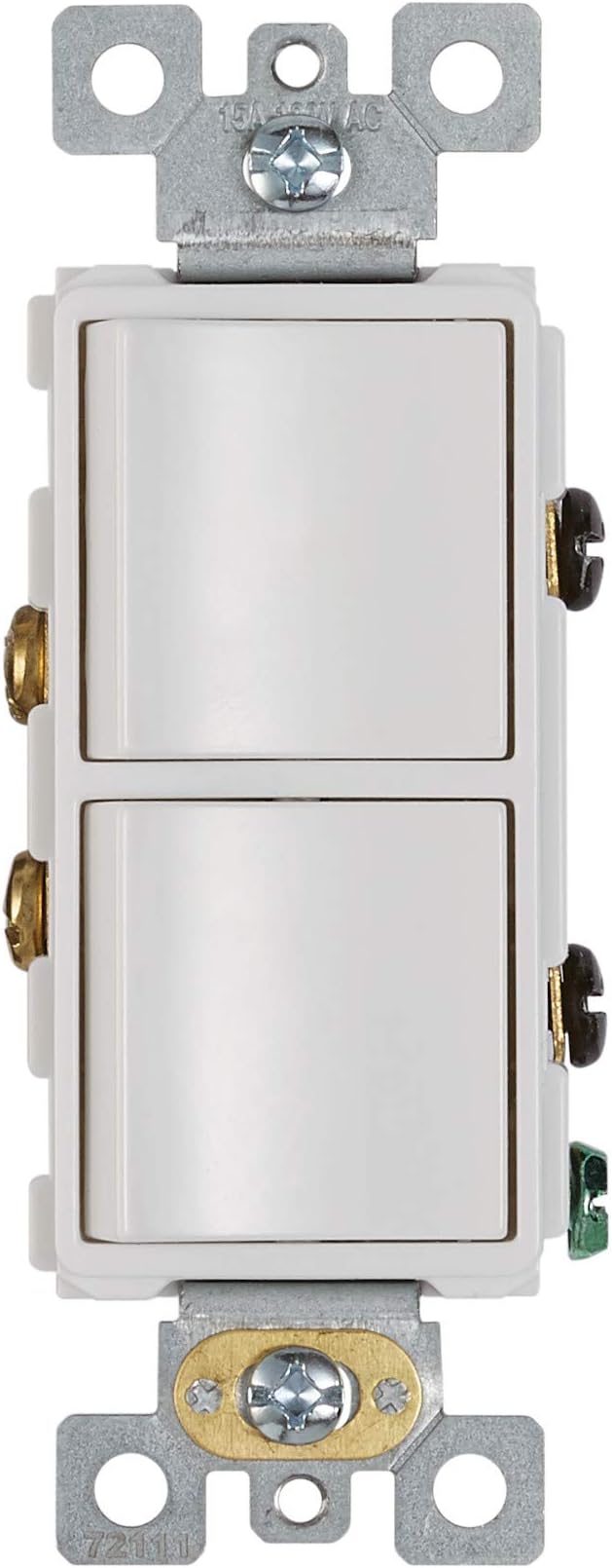 P2RW Two-Rocker Wall Control Switch for Bathroom Exhaust Fan, White