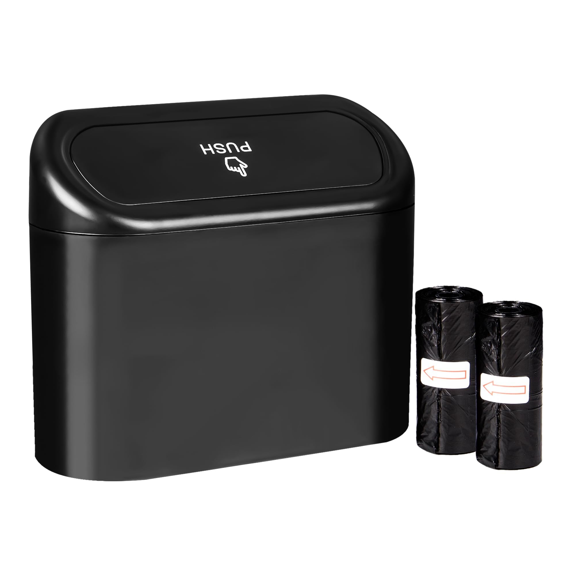 Tryagat Car Trash Can for Mitsubishi Lancer Evolution Ⅹ, Portable Dustbin Leakproof Storage Bin Waterproof Waste Basket Rubbish Organizer with Lid