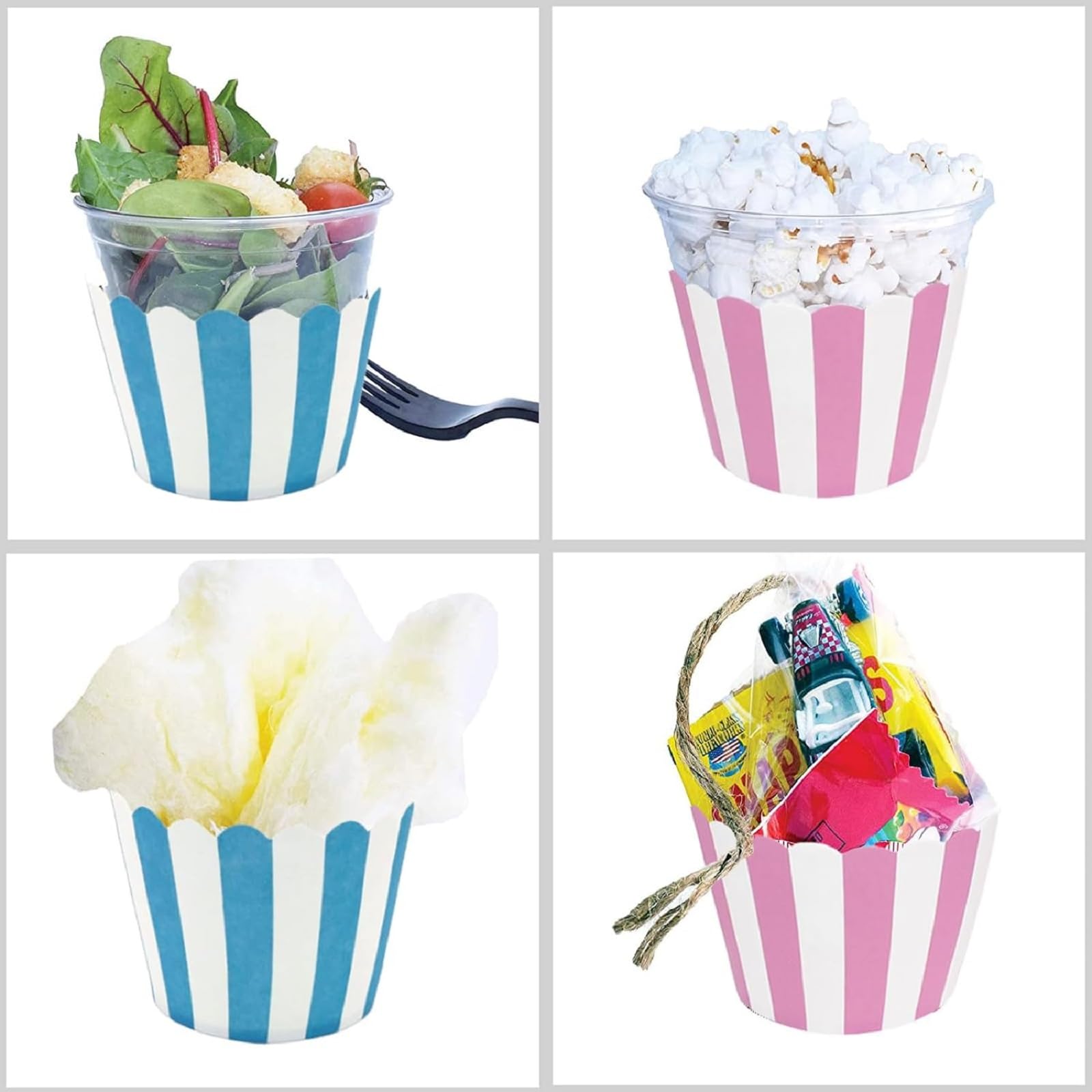 Pirottini Per Muffin E Cupcake - 100 Pezzi, Motivo Pois Rosa E Blu, Per Feste E Cottura - Foto 6