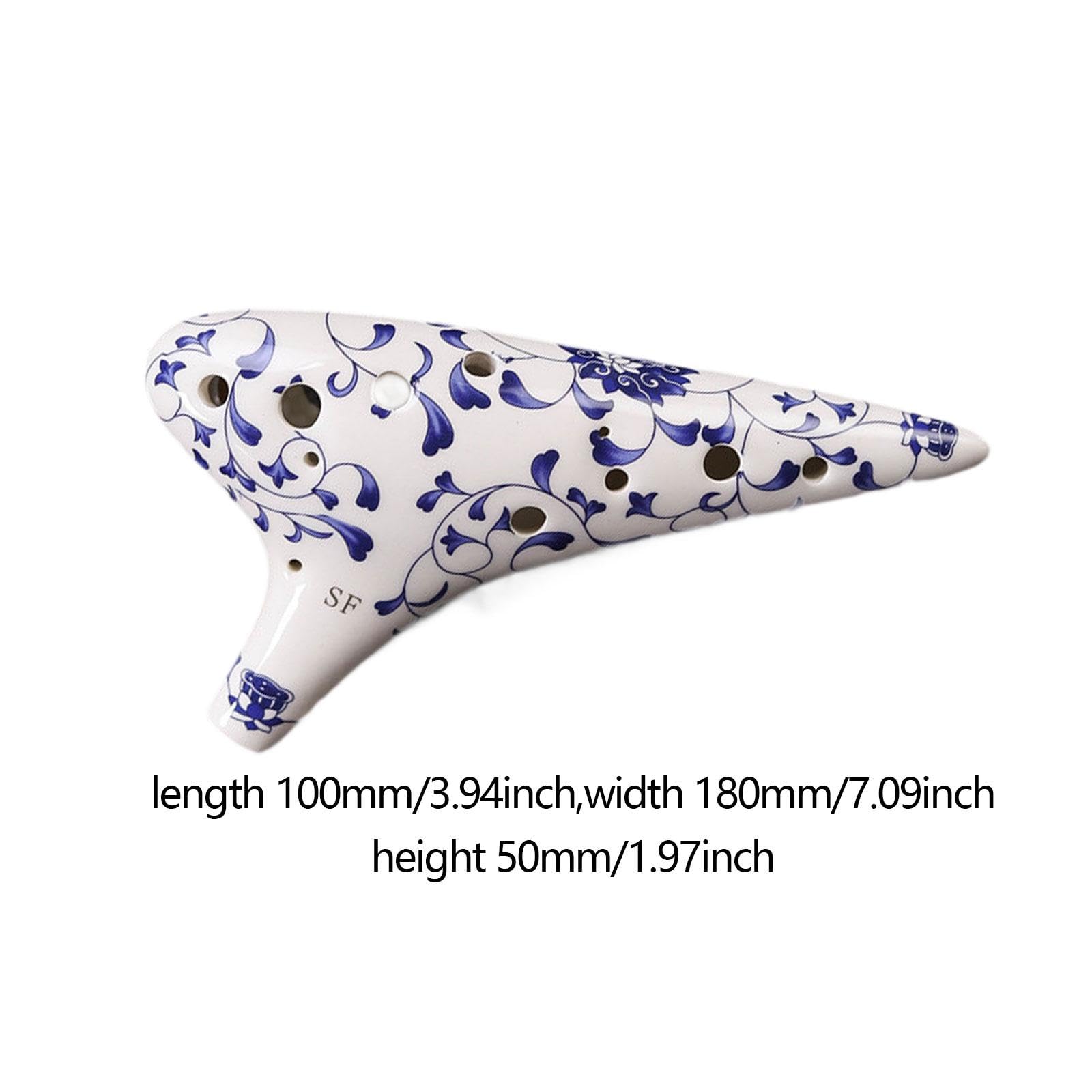 Ocarina in Ceramica Pratica Ed Elegante, con Custodia per Il Trasporto, di Musica E Tracolla, per Esibizioni Professionali, Regalo, B