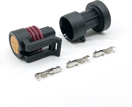 Demasiado 1 Set Packard 3 Pin Delphi Waterproof Automotive Pressure Sensor Male and Female Connector Plug