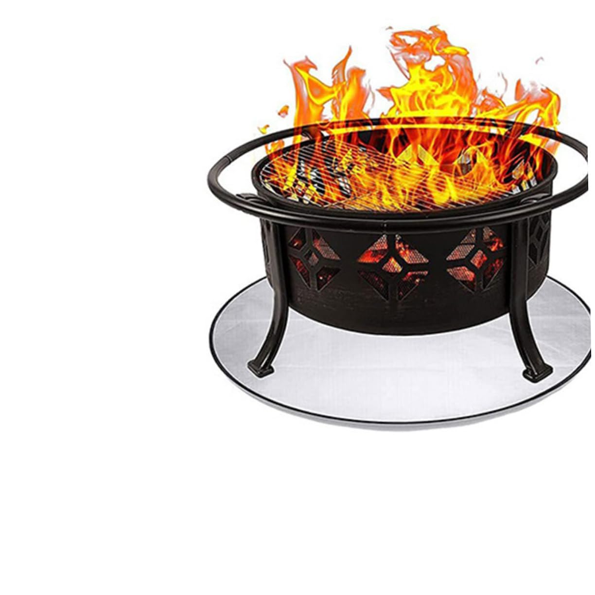 Kisangel 4stücke Feuerfeste Unterlage Für Grill Und Feuerstelle Hitzeschutzmatte Strapazierfähigem Material Für Und Leicht Und Tragbar Für Camping Und BBQ