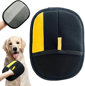 Pet Hair Removal Gloves, Electrostatic Pet Hair Remover for Furniture, Washable Dog Cat Grooming Gloves for Pets, Reusable Dogs Cats Hair Gloves for Bed Sheets Couch Clothes Carpet Car Seat Orange