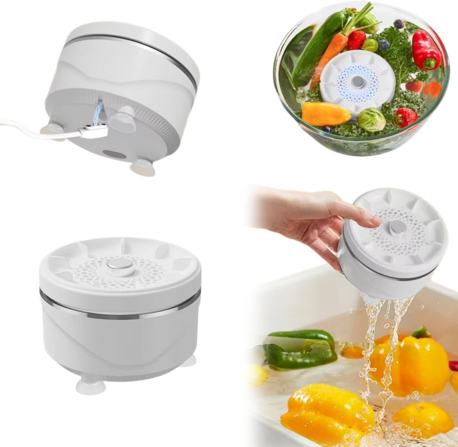 Fruit and Vegetable Washing Machine, 2026 New Upgraded Fruit Cleaner Device Waterproof Fruit and Vegetable Purifier Clean Produce with Titanium Electrolysis Purification for Home Kitchen (2)