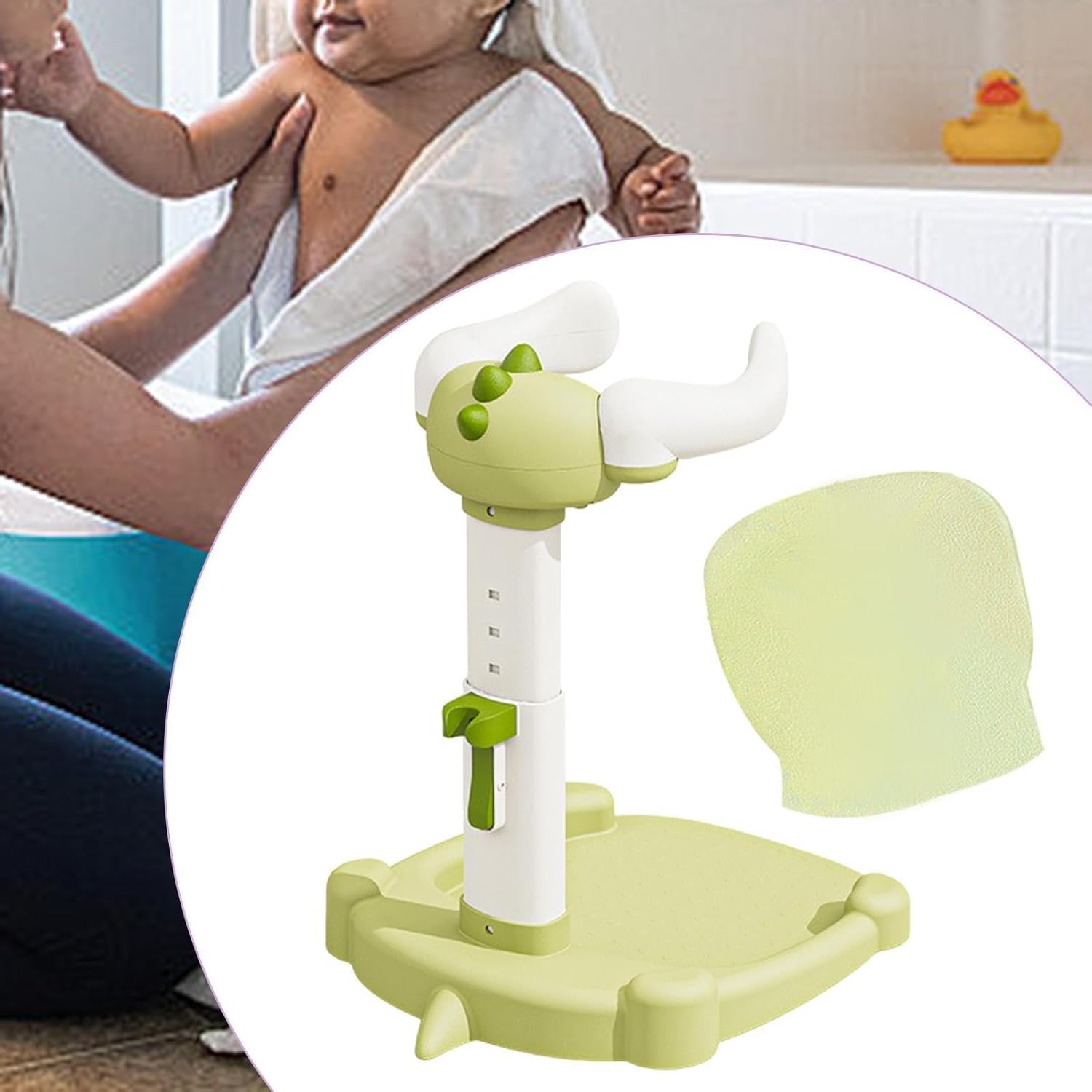 キッズ バスサポート 滑り止め 幼児用 お尻洗いサポート 幼児 女の子 男の子, 緑