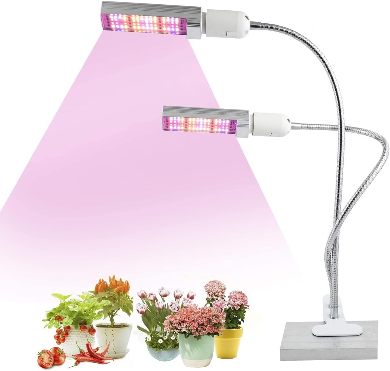 RK_Enterprises LED Grow Bulbs with Gooseneck Lamp Holder 20W (White)