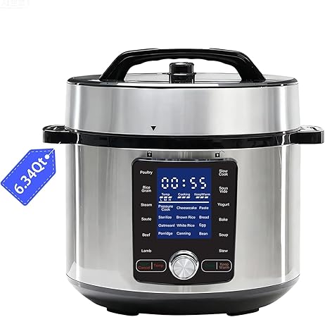 OLIXIS 24-in-1 Electric Pressure Cooker 6.34 Quart, Stainless Steel Multi-Cooker