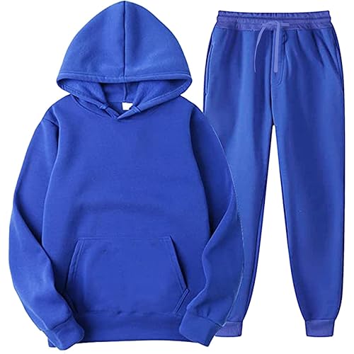 Unisex 2 PC Sweatsuit Set Men Women Oversized Long Sleeve Hoodie Pullover Sweatshirt Tracksuit Jogger Sweatpants
