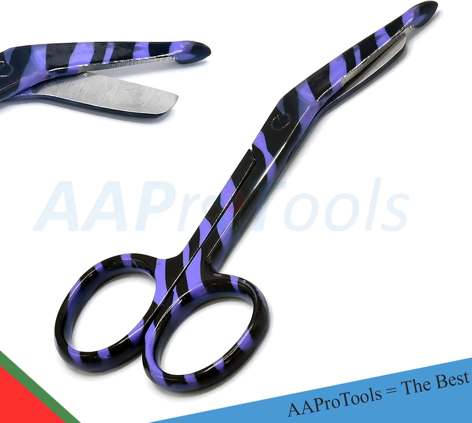 Lister Bandage Scissors, Stainless Steel, Adult - Bulk Multipack - Select Quantity (Blue Black Zebra 3.5" - 10 Pack)