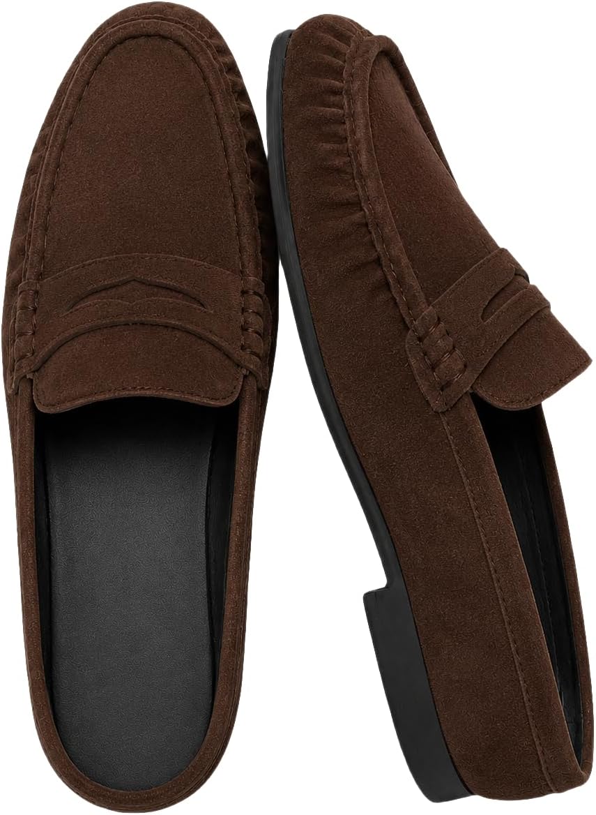 Coutgo Women's Mule Loafers Comfortable Slip On Shoes with Penny Strap Closed Toe Business Casual Slides Shoes