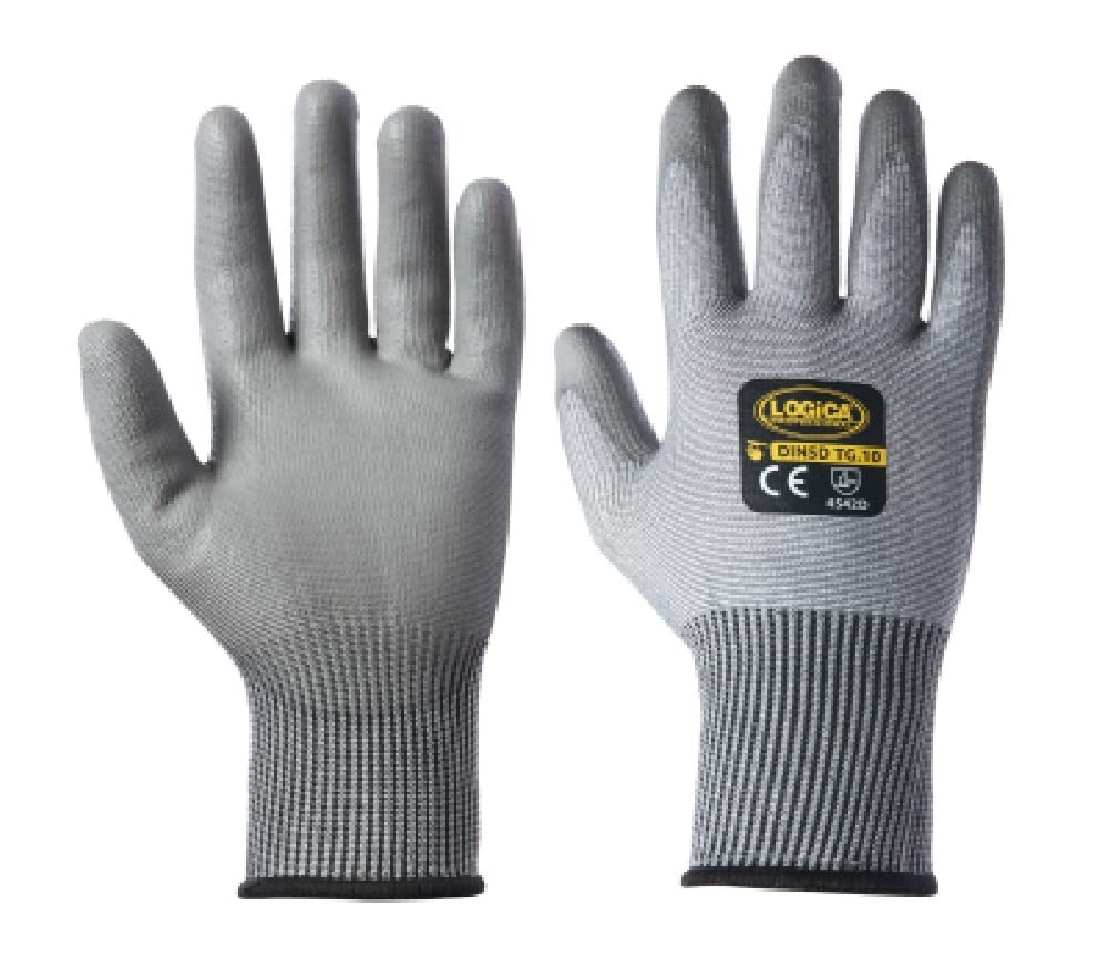 Gants de travail en polyuréthane avec poignet élastique lot de 12 paires taille 6