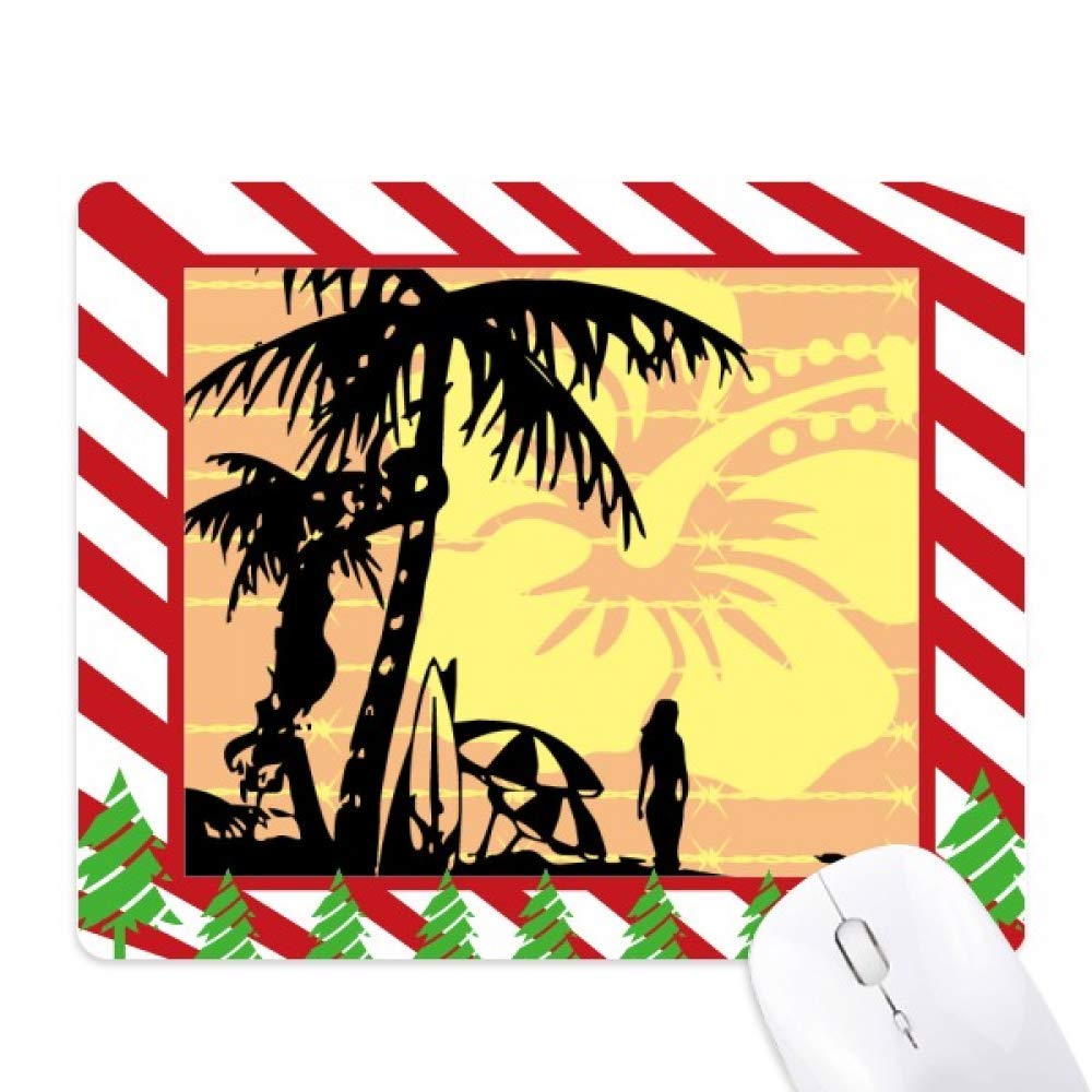 Tapis de souris illustration plage pour bureau de télétravail