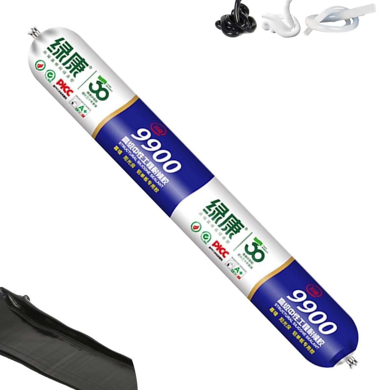 9900 Sealant Waterproof, Silicone Sealant Waterproof 9900, pour les Fissures dans les Toits et les Murs, Solution pour Fissures de Toiture et de Mur (Noir, 1pcs)