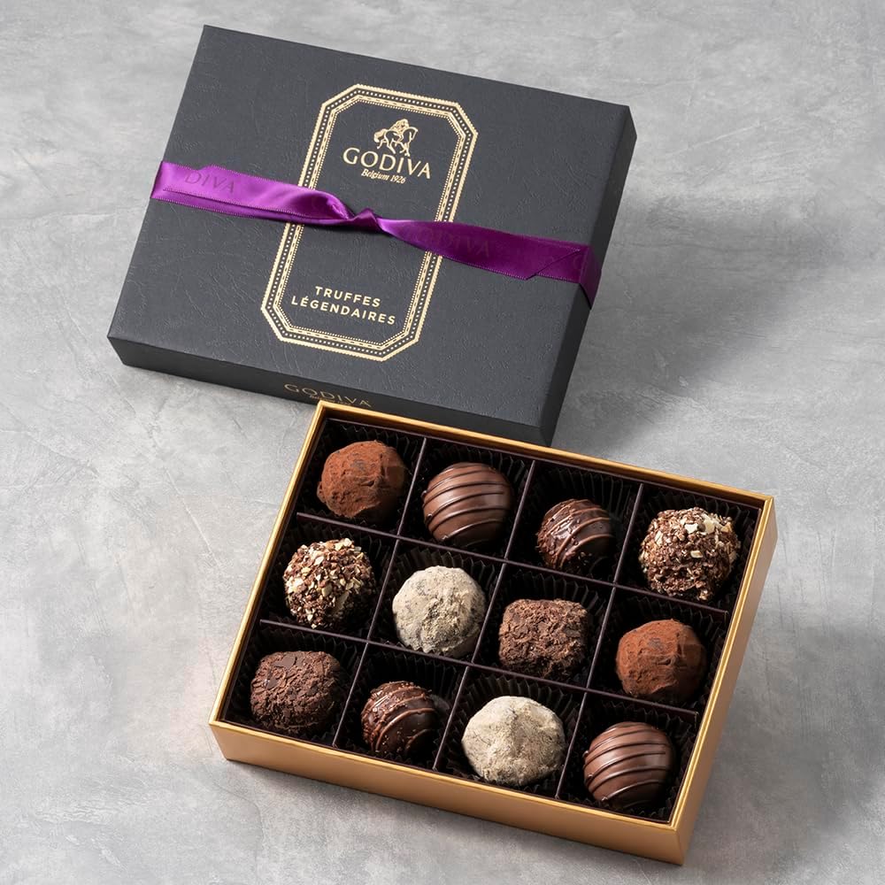 GODIVA Winter Gift Set Legendaire Truffles 12 pieces Chocolate Christmas Gift, Sweets, Present
