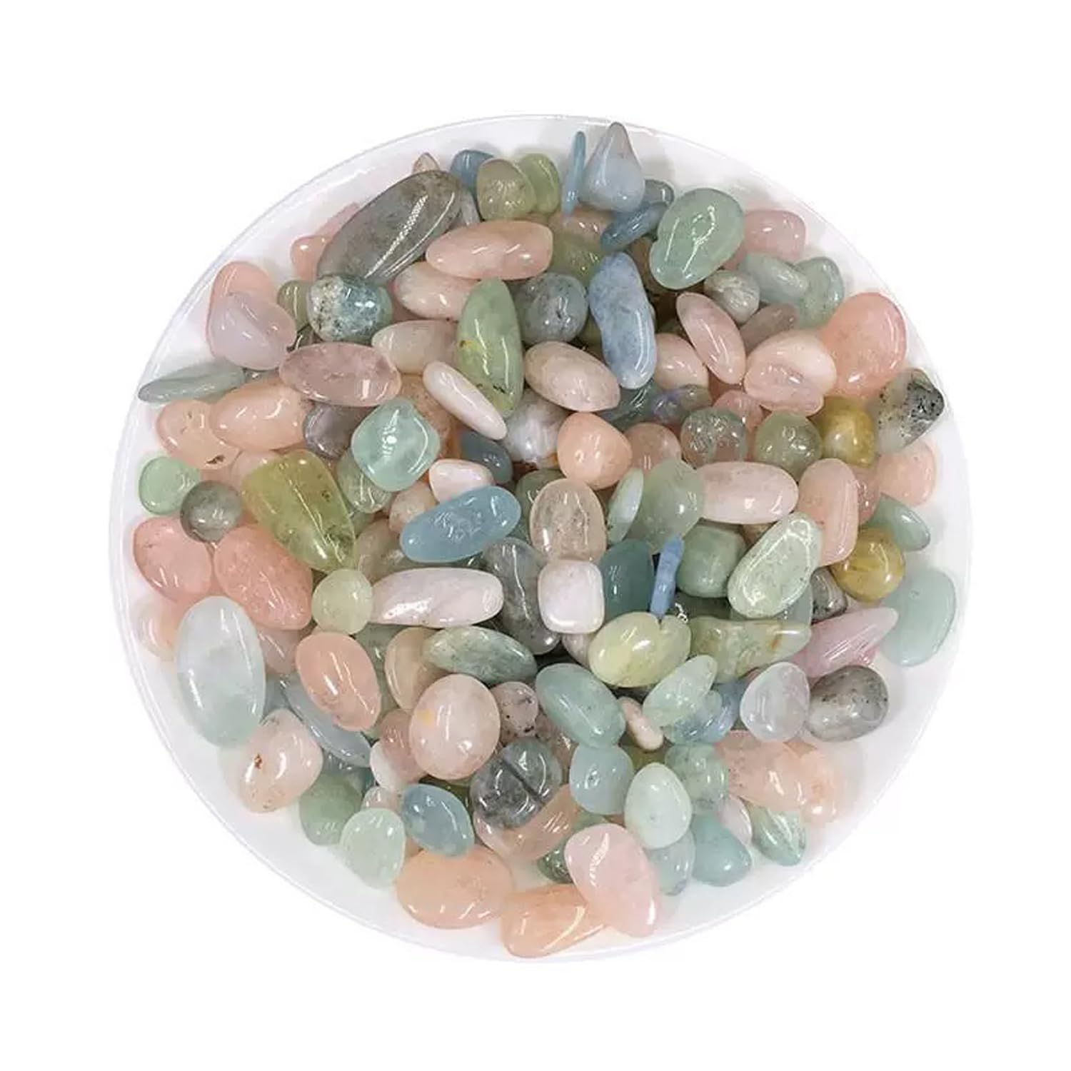 Erliway 100g Natural Morganite Crystal Chips 7-9mm Tumbled Stones | Small Crushed Crystal Stone, Polished Crystals Chips for Fish Tank, Healing Tumbled Rocks for Reiki Jewelry...