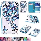 Galaxy S6 Case,Firefish [Kickstand Feature] Durable Leather Flip Folio Wallet Case with Card Slot and Anti-scratch Protective Cover for Samsung Galaxy S6-Butterflies