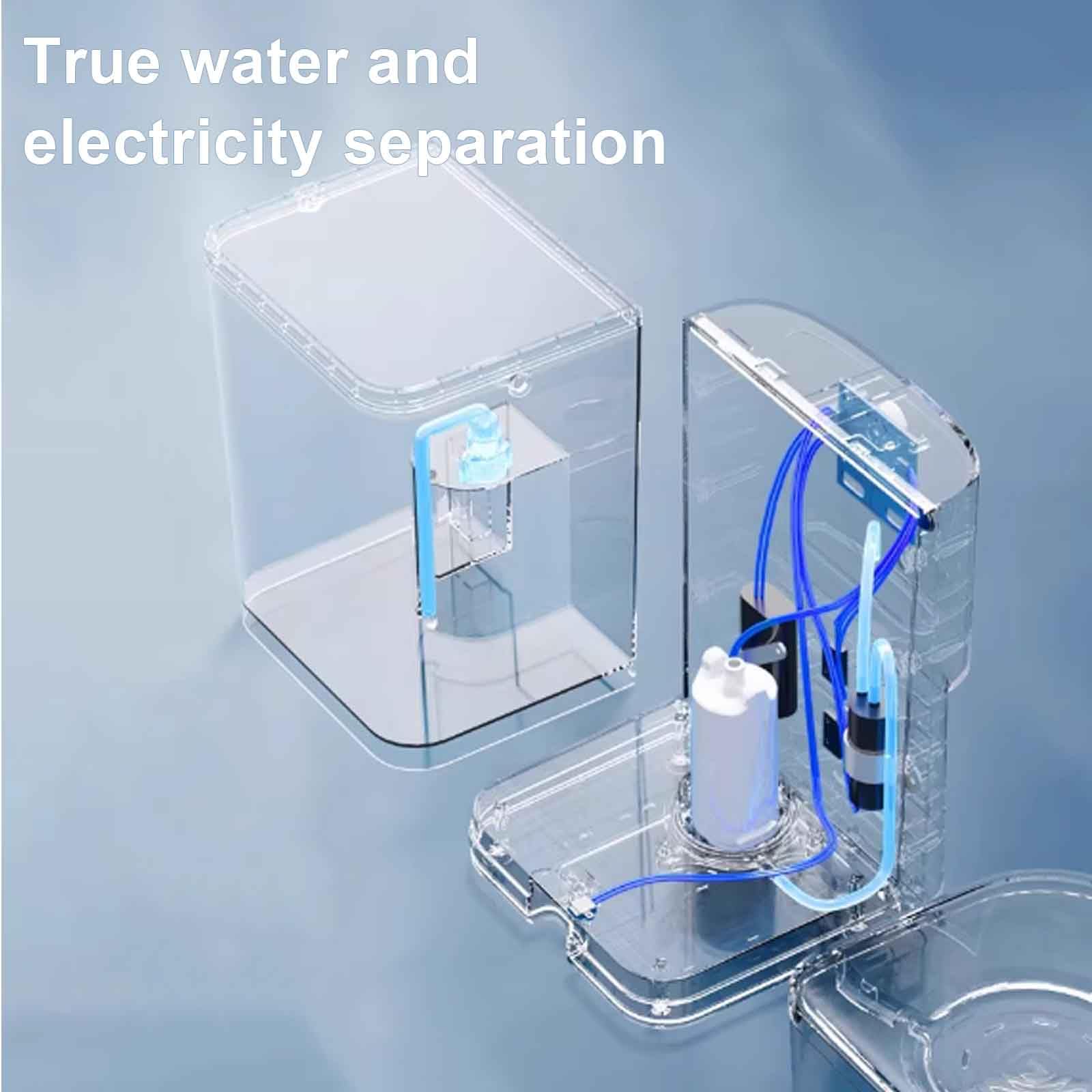 Fuente para Gatos Sin Cable, Dispensador Agua Perros, Bebedero Gatos Automatico, Fuente De Agua para Gatos Silencioso con Bandeja De Acero Inoxidable, 4 Filtros