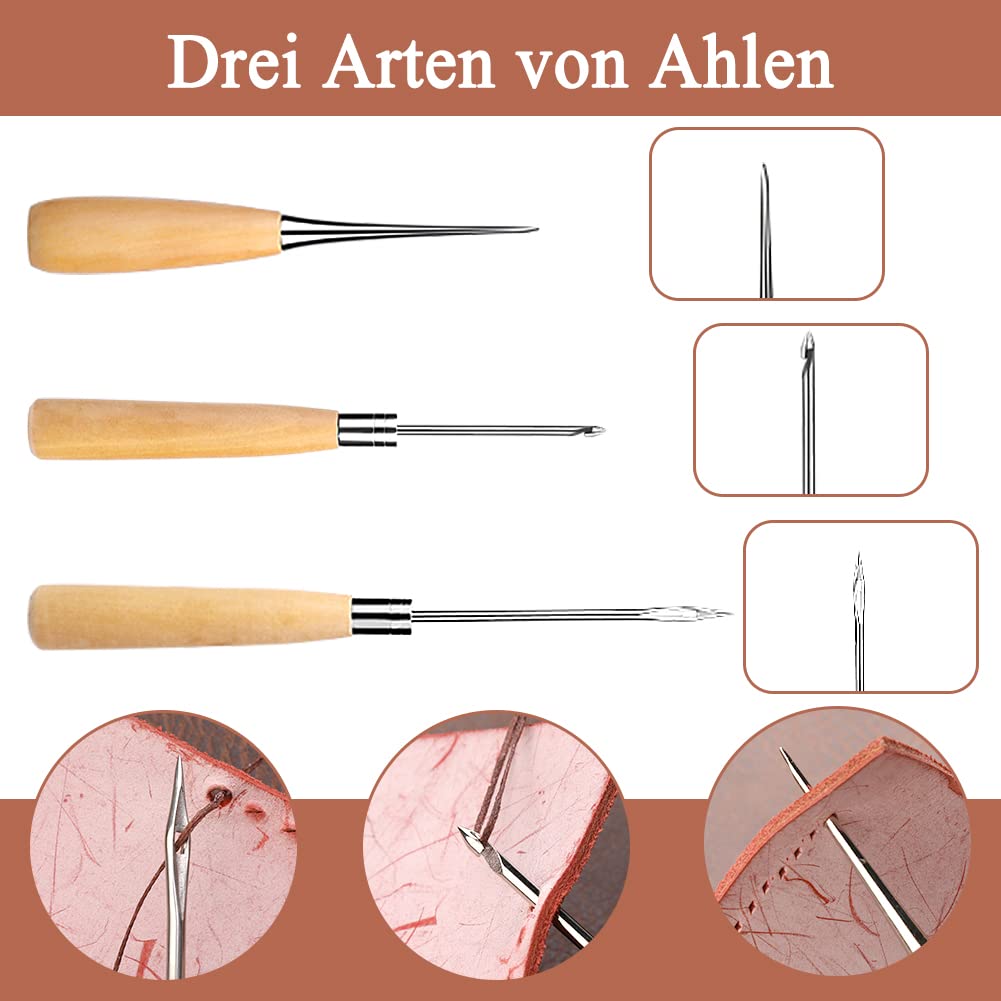 Kit Outils De Couture Cuir Wamkon - 72 Outils Complets Avec Sac De Rangement
