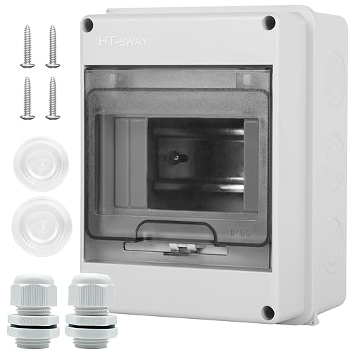 Caja de protección de distribución impermeable, caja eléctrica de plástico ABS y cubierta transparente IP65, para disyuntor de pared interior y