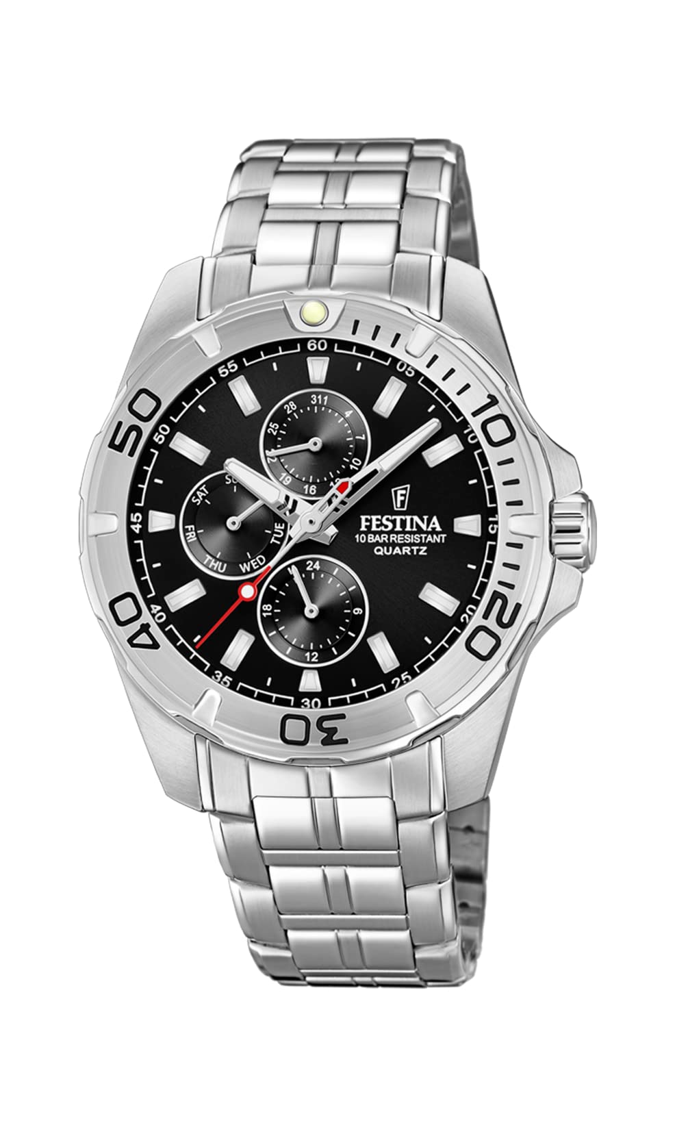 FestinaMen's Multifunction Collection Stainless Steel Watch Bracelet