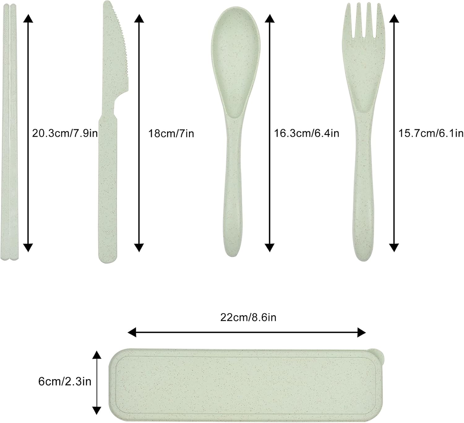 Camping Cutlery Set, Reusable Utensils Set with Case, 4 Sets Plastic