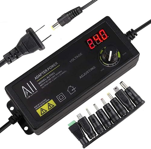 3V - 24V 1.5A 36W Kit de fuente de alimentación DC ajustable universal adaptador de CA Control de velocidad Pantalla de voltios Interruptor de