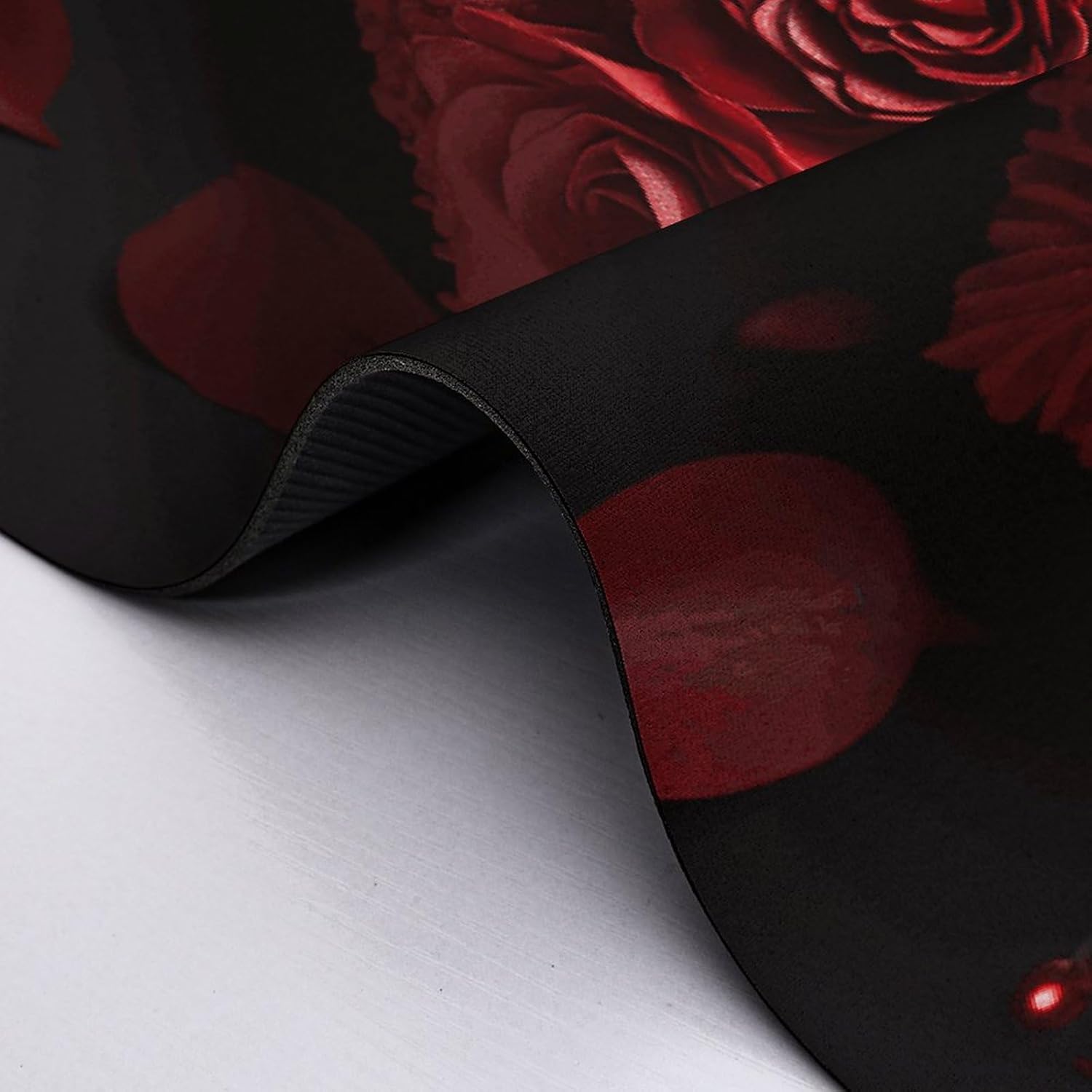 Red Rose Love Heart Drying Mat for Kitchen Counter 20x28 inch, Diatomite Dish Drying Mat, Non-Slip, Absorbent Dish Drainer Pad for Coffee & Utensils, Kitchen Decor Mats