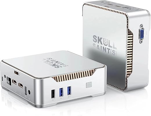 SKULLSAINTS Ruby Mini PC 11th Gen Processor N5105 8GB DDR4 256GB SSD with Genuine Windows 11 Pro 4K HDMI, 3 Display, 2.4G/5G WiFi, BT4.2 (Model:…
