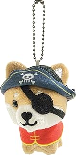 [野澤作蔵商店] 旅するマメしば 海賊 ぬいぐるみボールチェーン 箱根オリジナル キーホルダー 柴犬 ふわふわ マスコット 神奈川県 芦ノ湖 海賊船