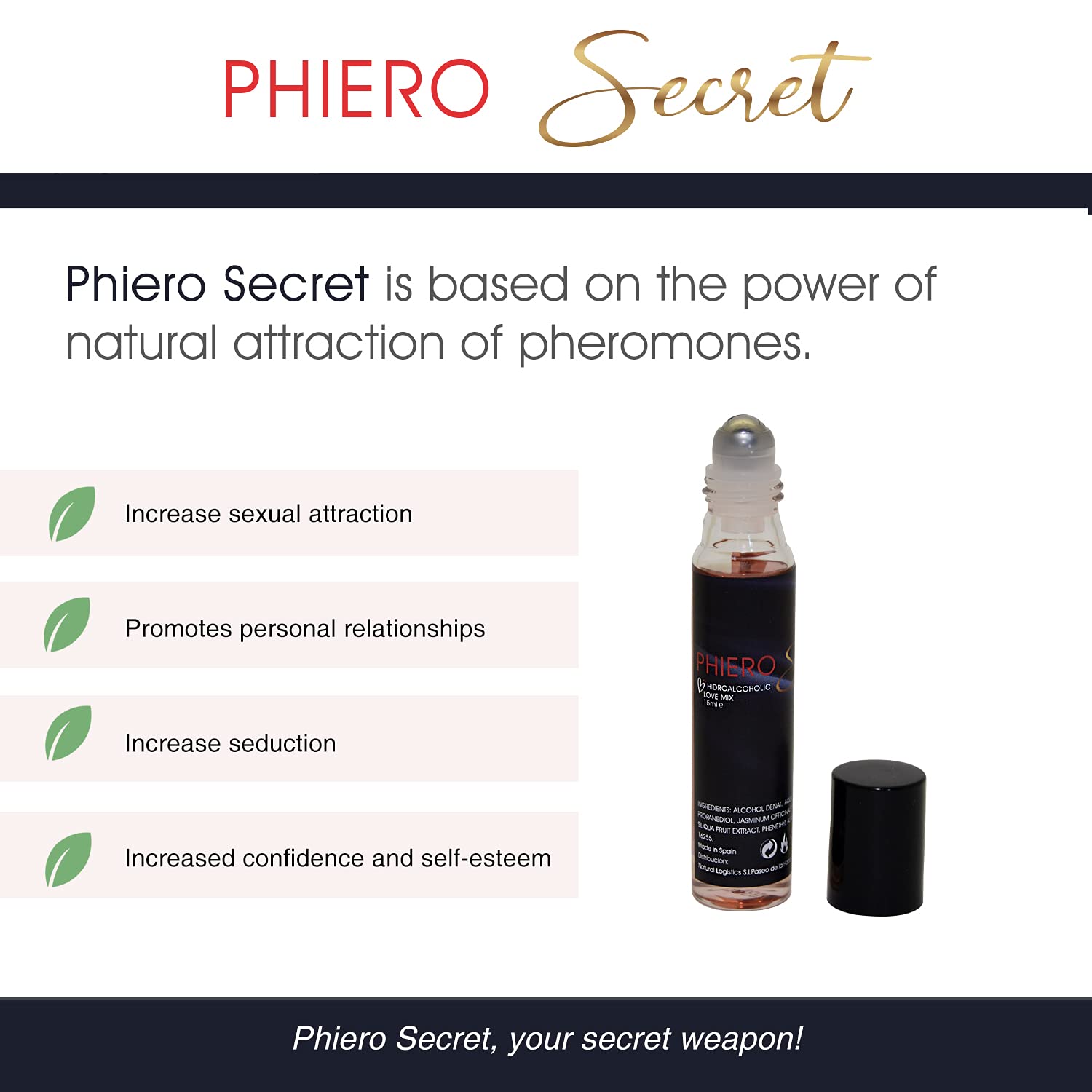 Secret: Concentrato di feromoni per le donne. Abbinalo al tuo profumo. Inodore (2)