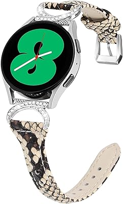Bands Intended for Garmin Vivomove Trend/Vivomove Sport/Vivoactive 3/Forerunner 158/645/245 Watch Bands,20mm Genuine Leather Strap for Women Girls,Wristbands Replacement Bands (Grain)
