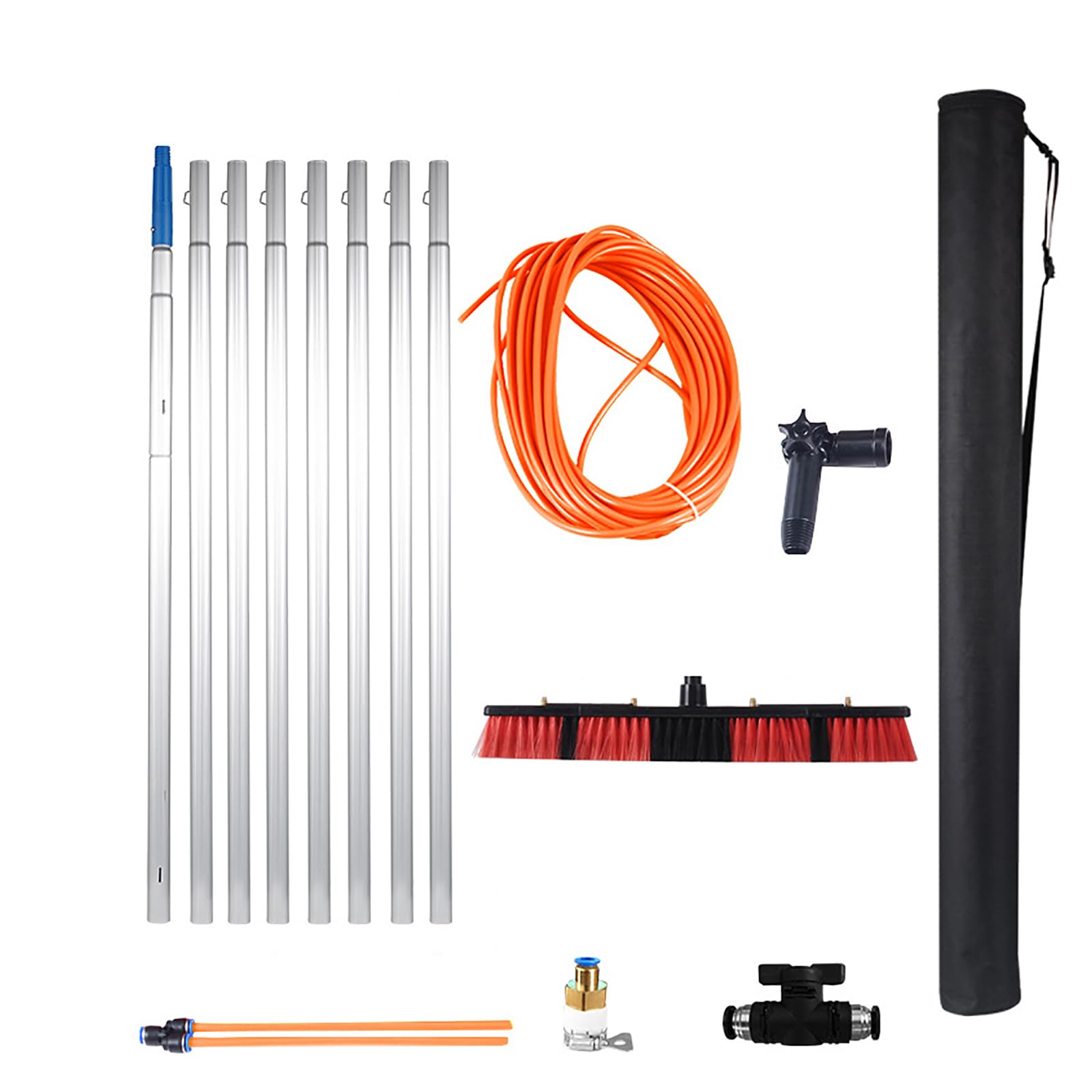 GTHTUHFD Telescopic Water Fed Brush 10-39Ft | Window & Solar Panel Cleaning Pole | Extendable 8M Rod With 35Cm Brush Head For Conservatory Roofs & Outdoor Cleaning,B-brush 55cm-12m