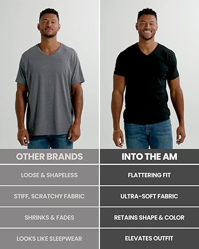 Miniatura 5 de INTO THE AM - Camisetas premium con cuello en V para hombre - Camisetas ajustadas modernas S - 2XL