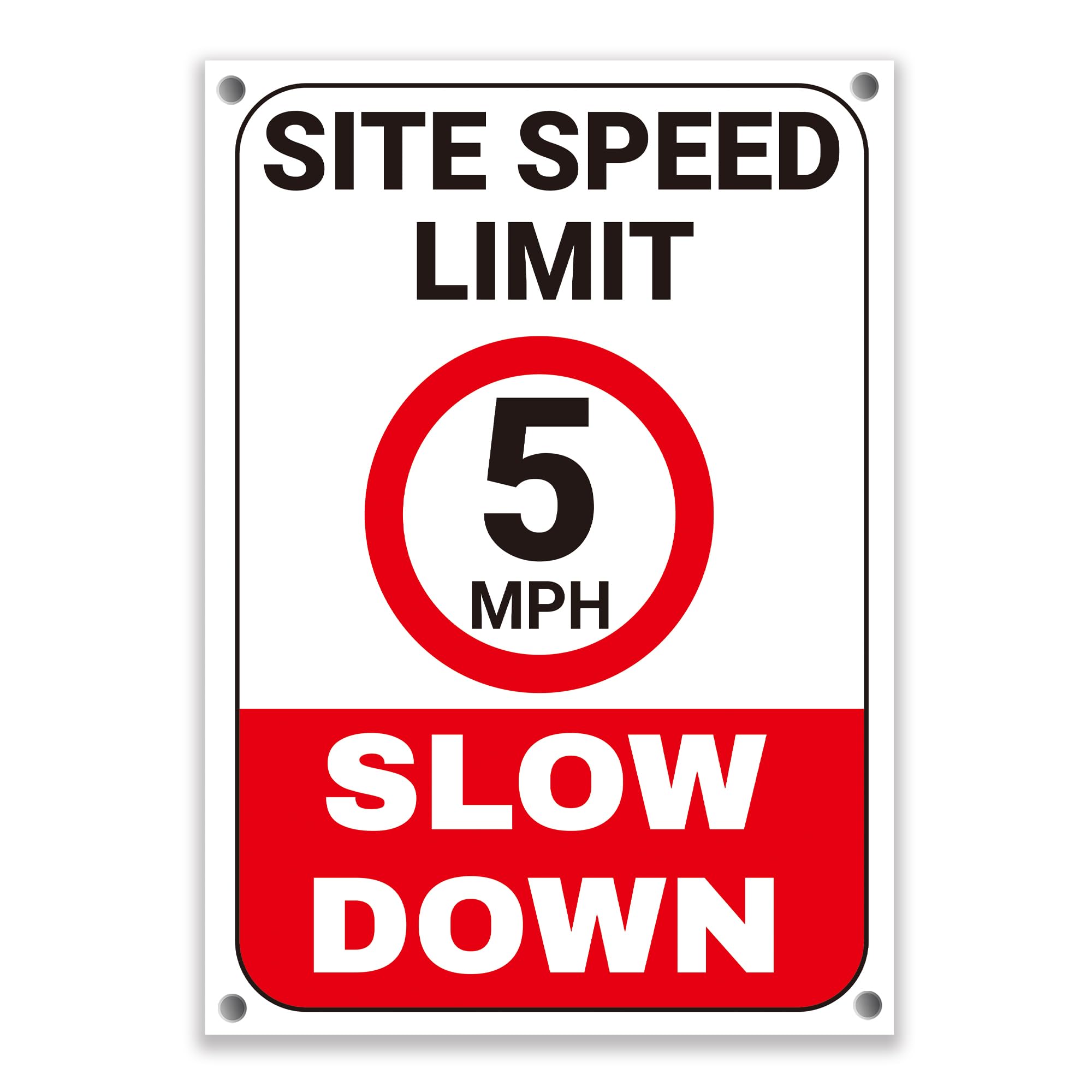 LP Lifestyle Weatherproof 5 MPH Site Speed Limit Sign – Slow Down Warning, Durable Rust-Free PVC Outdoor Traffic Safety Sign for Worksites & Private Roads No.398 (A3 (297mm x 420mm) – Holes)