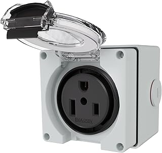 50Amp Power Outlet Box,NEMA 6-50R Receptacle,250Volt Heavy-Duty Outdoor dustproof and Weatherproof for Electric Vehicles, generators, Welding Machines, etc.ETL Listed.(NEMA 6-50R Box)