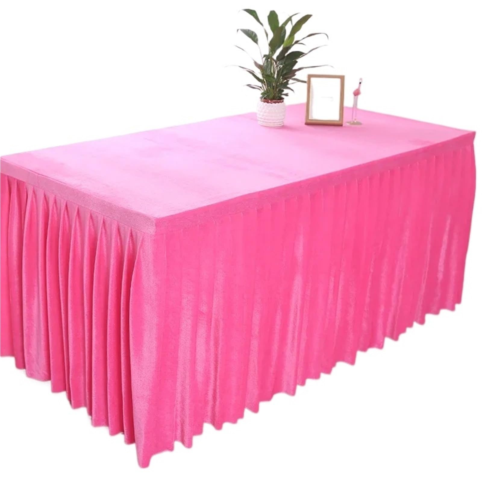 SUBLXPoten Tablecloth with Pleated Skirt Conference Banquet Wedding Thick Tablecloths Rectangular Table Cover 75cm in Height(Color 4,240x60x75cm)