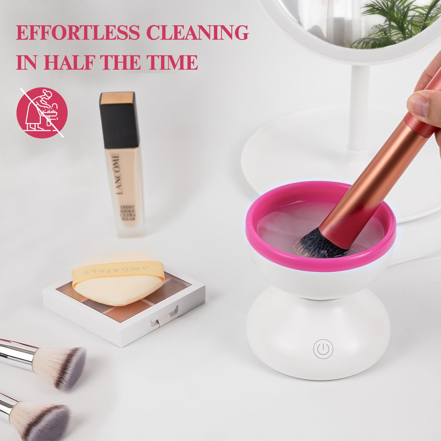 Make Up Brush Cleaner Machine, Strong Friction for Deep Cleaning Inside Makeup Brushes Bristles - Image 3