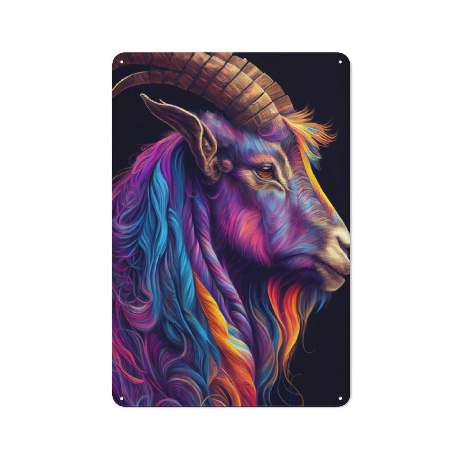 Junmoney The Careful Capricorn Bistro Metal Sign 30X20cm, Vintage Cafe Wall Decor For Takeaway, Bar, Kitchen Or Counter Area