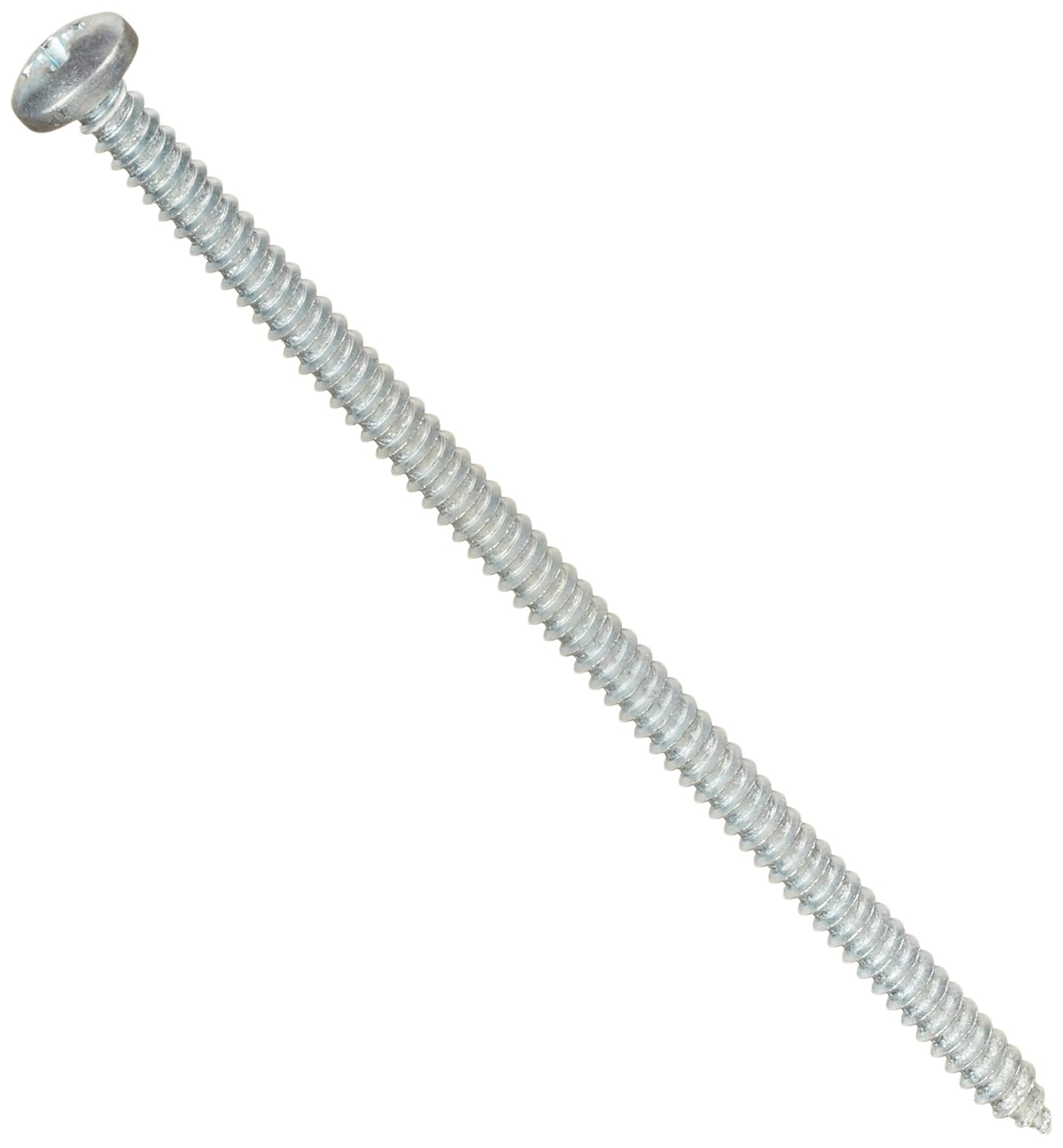 Small Parts 1064ABPP Steel Sheet Metal Screw, Zinc Plated, Pan Head, Phillips Drive, Type AB, #10-16 Thread Size, 4" Length (Pack of 25)