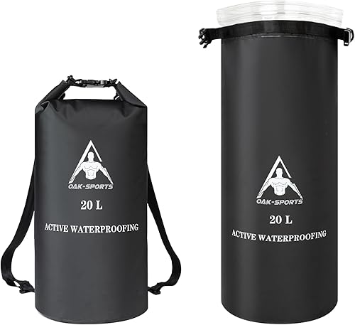 Oak-Sports Dry Bag Mochila impermeable de 5L10L20L, bolsa de playa ligera con doble cierre de cremallera para natación, kayak, senderismo, canotaje,